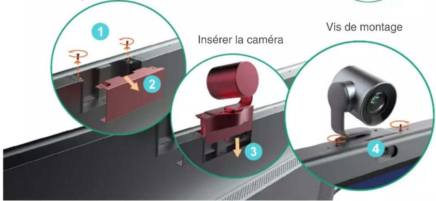 1 2 Insérer la caméra 3 Vis de montage 4
