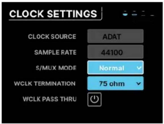 Arturia AudioFuse 16Rig - CLOCK SETTINGS - 1