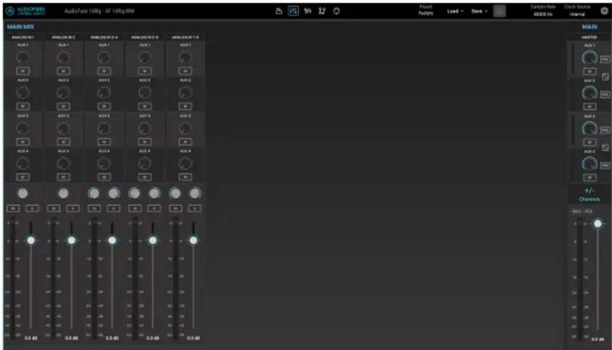 Arturia AudioFuse 16Rig - Écran du mixer principal - 2