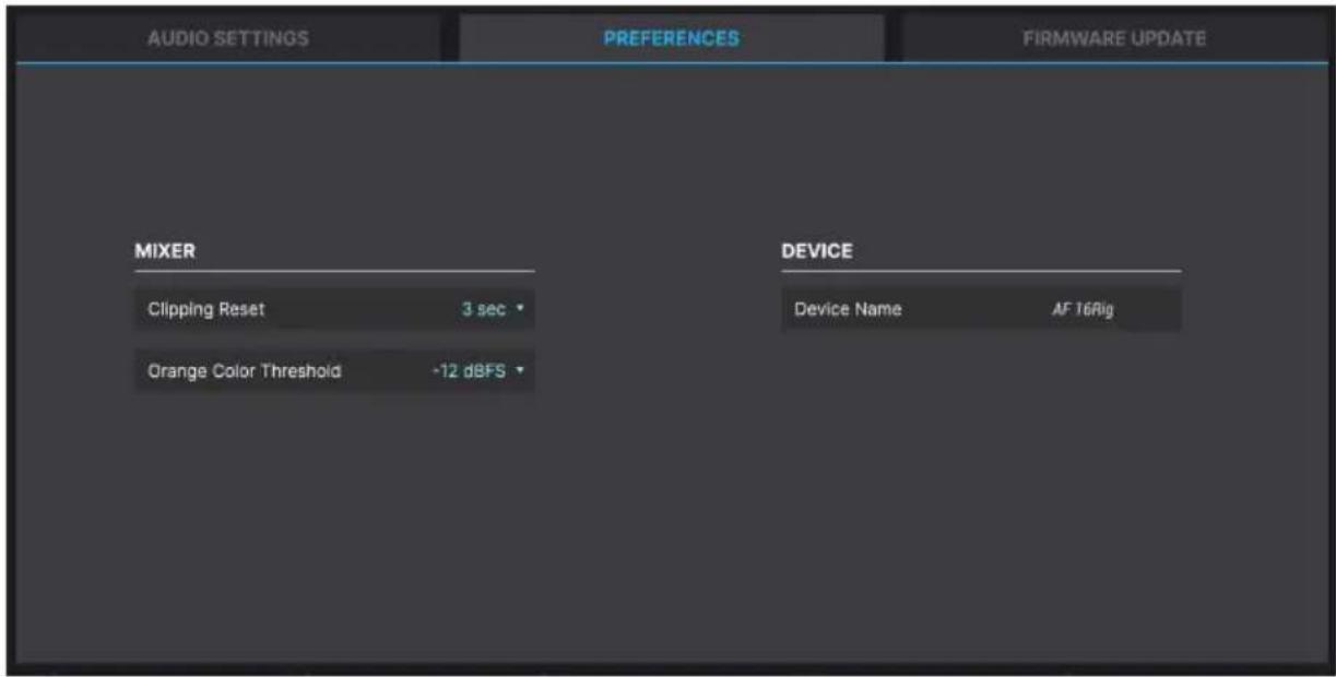 Arturia AudioFuse 16Rig - Preferences - 1