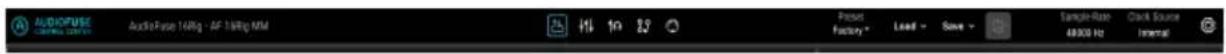 Arturia AudioFuse 16Rig - La barre d'outils supérieure - 1