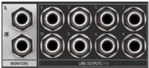 Arturia AudioFuse 16Rig - Line Outputs 3-10 et Speaker Outputs - 1