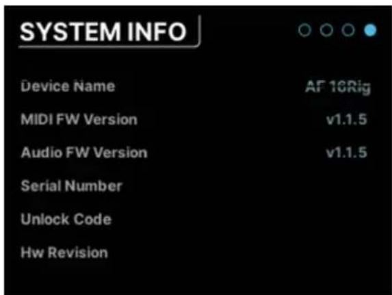 Arturia AudioFuse 16Rig - SYSTEM INFO - 1