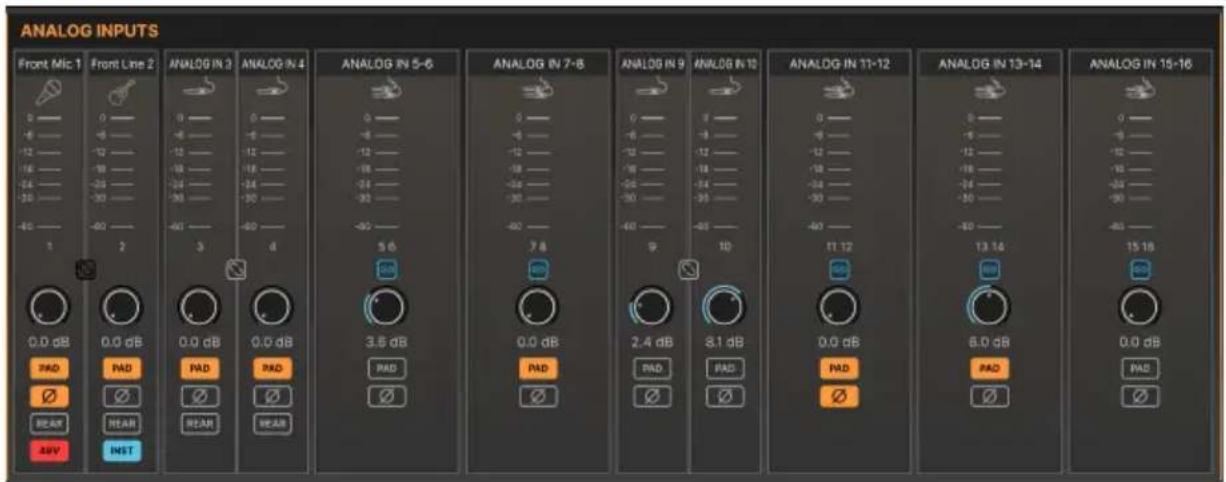 Arturia AudioFuse 16Rig - Analog Inputs - 1