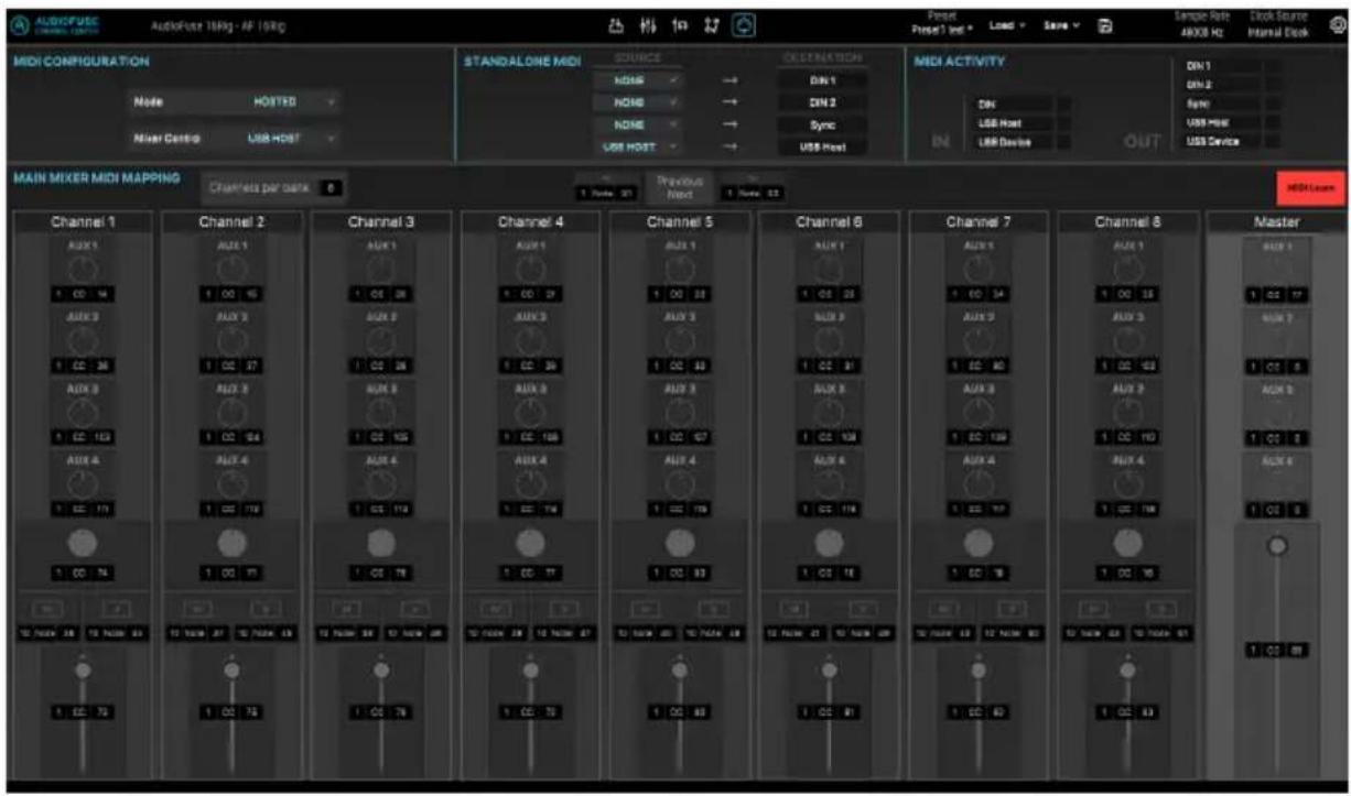 Arturia AudioFuse 16Rig - Main Mixer MIDI Mapping - 1
