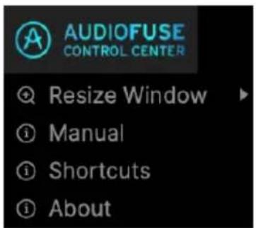 Arturia AudioFuse 16Rig - Menu AFCC - 1