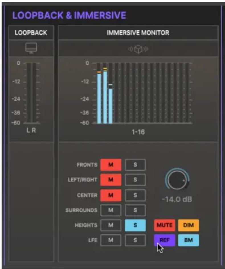 Arturia AudioFuse 16Rig - AudioFuse Control Center : Immersive Monitoring sur l'écran d'aperçu - 1