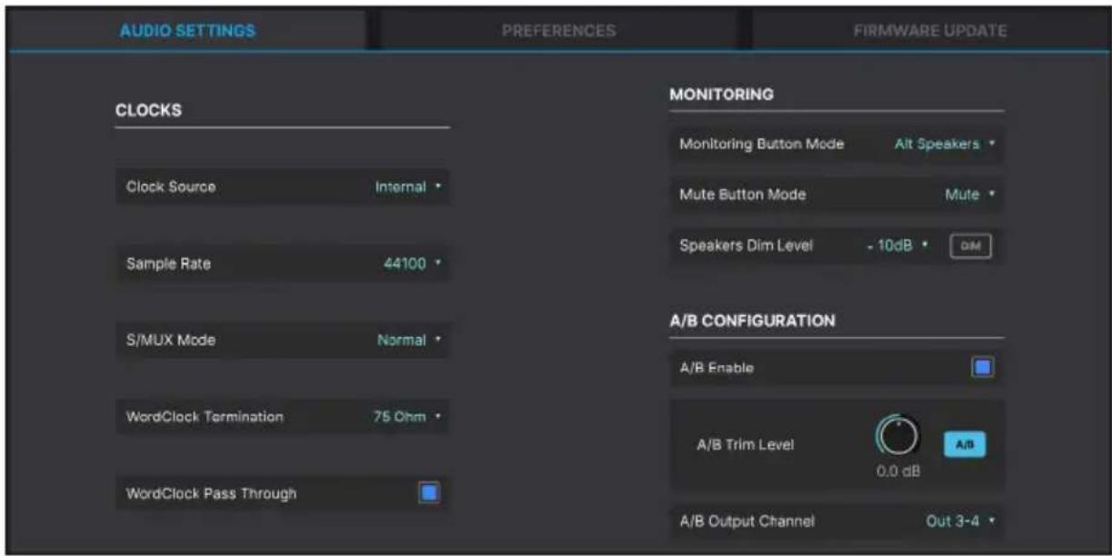Arturia AudioFuse 16Rig - Audio Settings - 1