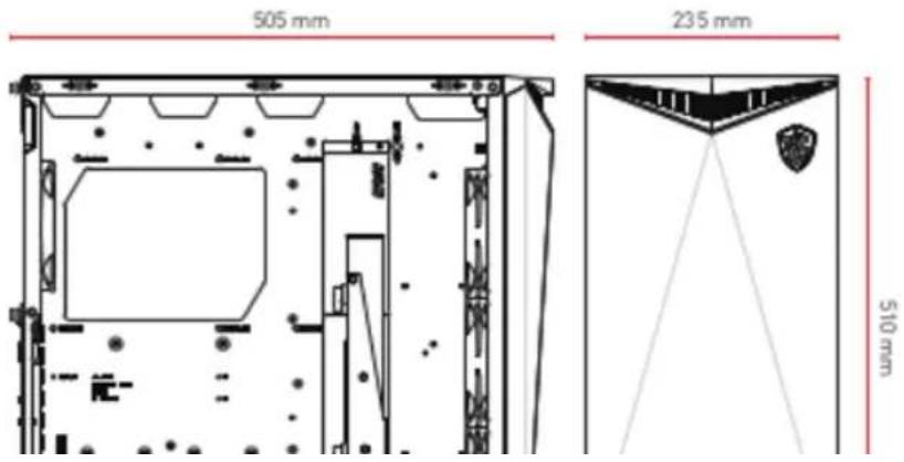 MSI MPG GUNGNIR 300P AIRFLOW - Vue de face et de côté - 1