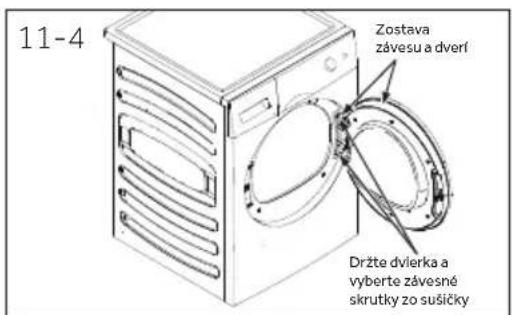 HAIER HD100-A2979N - Obrátenie otvárania dverí (len pre modely s hmotnostou 8/9 kg) - 1