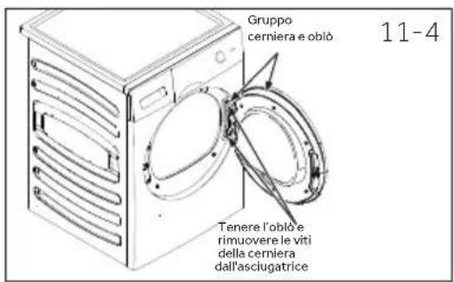HAIER HD100-A2979N - Rimuovere, ruotare e sostituire l'oblò - 1