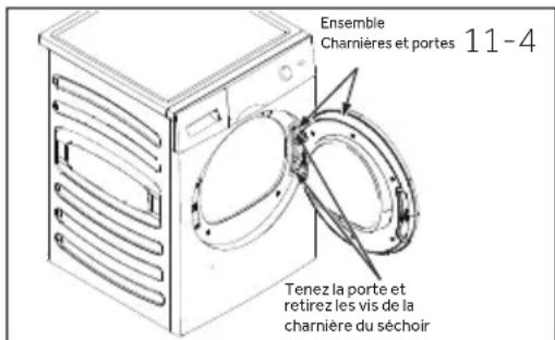 HAIER HD100-A2979N - Retirez, tournez et remplacez la porte intérieure - 1