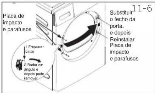 HAIER HD100-A2979N - Rodar e substituir o conjunto da dobradiça/porta - 1