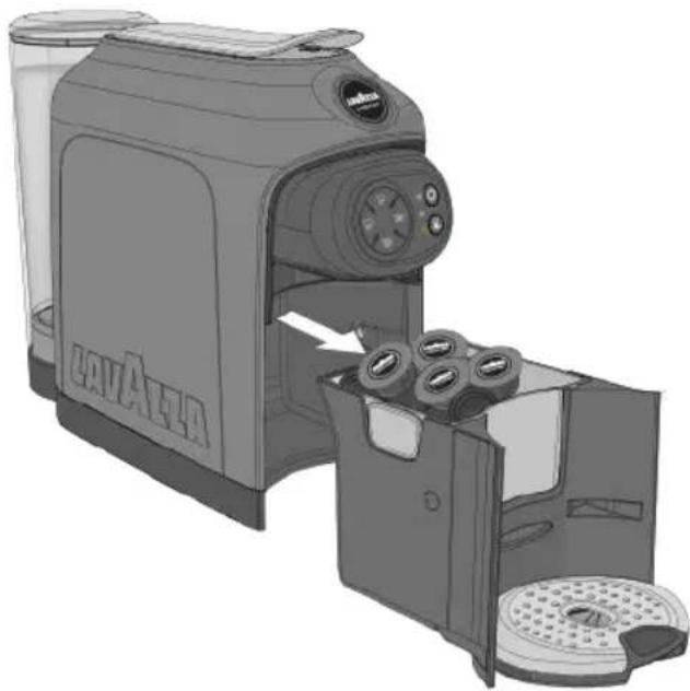 Lavazza Idola - LIMPEZA DA BANDEJA DE COLETA DE GOTAS E DA GAVETA DE COLETA DE CÁPSULAS UTILIZADAS - 1