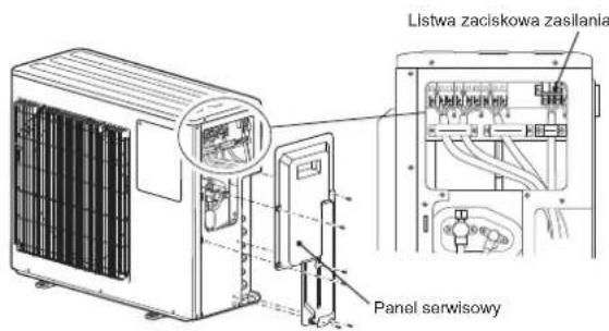 MITSUBISHI MSZ-HR50VFK - 2-1. PODŁĄCZANIE PRZEWODÓW DO JEDNOSTKI ZEWNĘTRZNEJ - 1