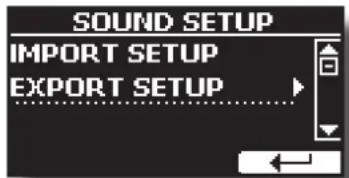Dexibell Vivo H5 - Exportation d'un jeu de sons ("EXPORT SETUP") - 2