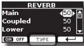 Dexibell Vivo H5 - Changement du type de réverbération - 1