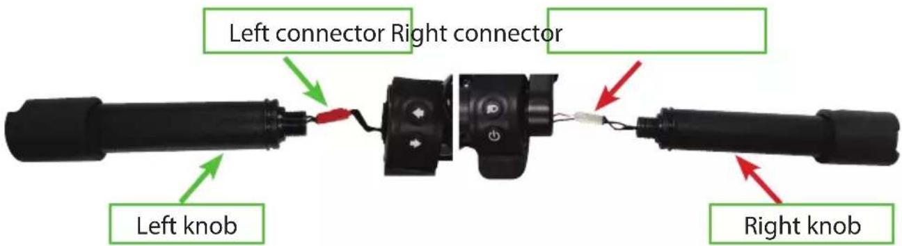 Left connector Right connector Left knob Right knob