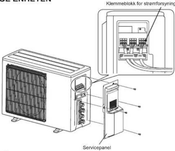MITSUBISHI MSZ-DW25VF - 2-1. TILKOBLINGSLEDNINGER FOR DEN UTVENDIGE ENHETEN - 1