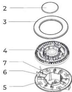 EAS Electric EMH900CGB - Re-assemble the auxiliary, semi-rapid, rapid and triple-crown burners as follows: - 2