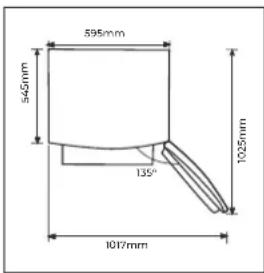 595mm 545mm 135° 1025mm 1017mm