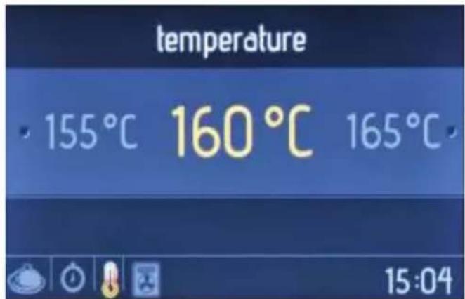temperature 155°C 160°C 165°C 15:04