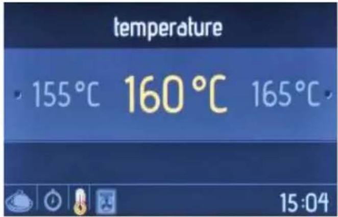 temperature 155°C 160°C 165°C 15:04