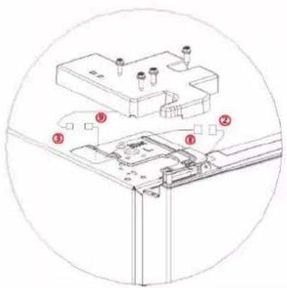 Technical diagram of a mechanical assembly with numbered components, likely a valve or connector assembly.