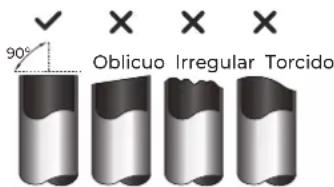90° Oblicuo Irregular Torcido