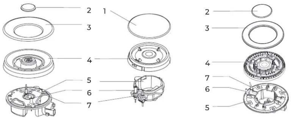 Exploded view diagram of a mechanical assembly with numbered parts for identification