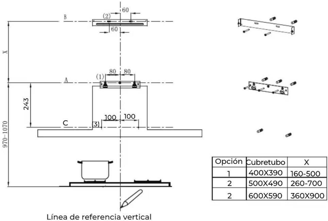 EAS Electric EMRH706X - ORIFICIOS EN PARED Y FIJACIÓN DE LOS SOPORTES - 1