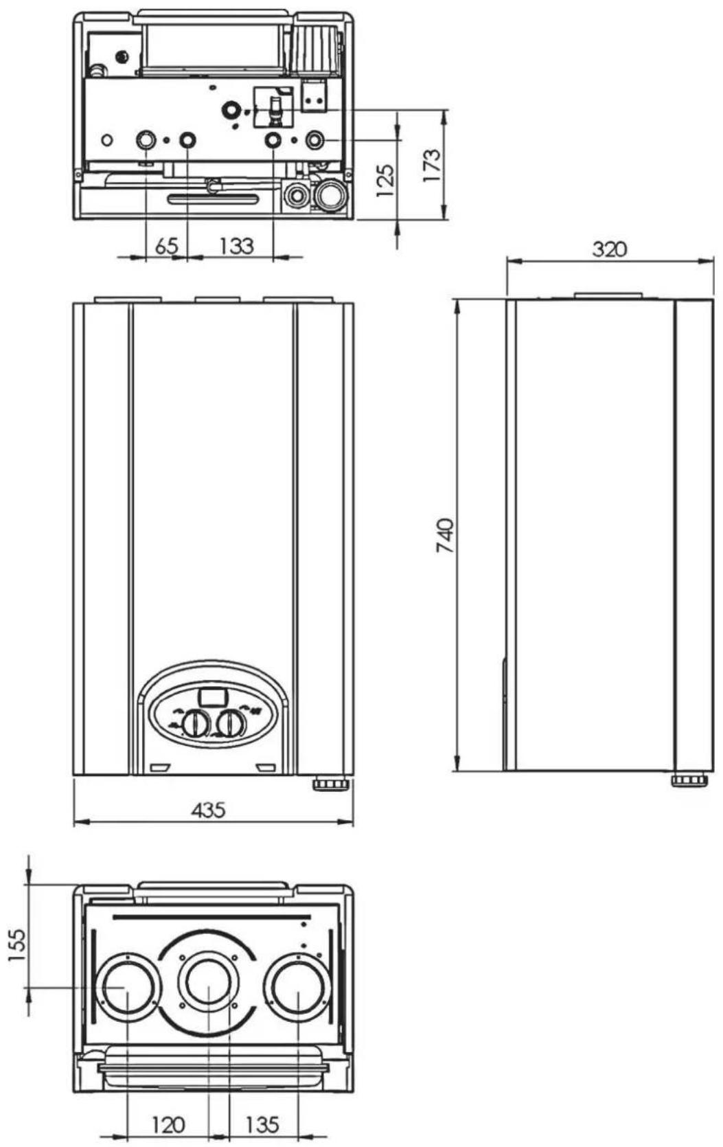 EAS Electric CONFORT24 - APPEARANCE AND EXTERNAL DIMENSIONS - 1