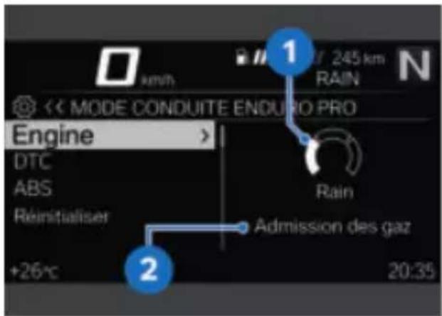 BMW F 900 GS (2023) - Configurer le mode de conduite ENDURO PRO - 1