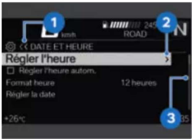 BMW F 900 GS (2023) - Indications d'utilisation dans les sous-menus - 1