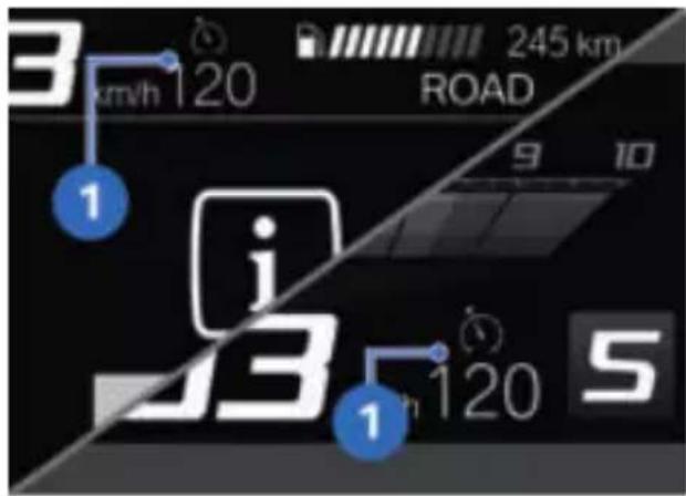 BMW F 900 GS (2023) - Affichage lors du réglage (informations de limite de vitesse non actives) - 1