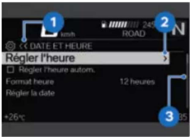 BMW F 900 GS Adventure (2023) - Indications d'utilisation dans les sous-menus - 1