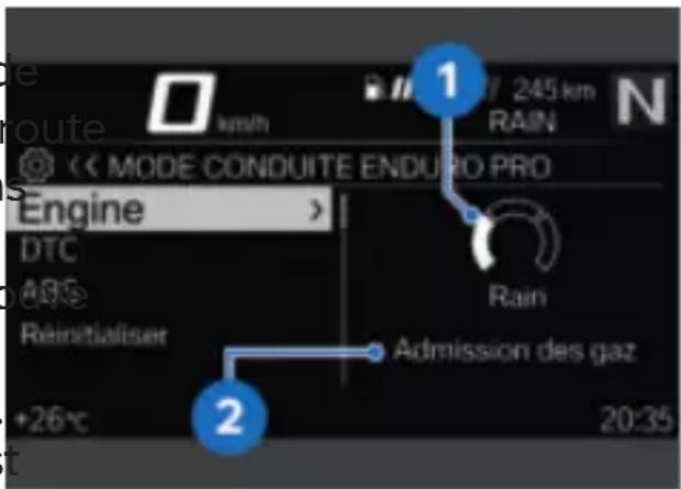 BMW F 900 GS Adventure (2023) - Configurer le mode de conduite ENDURO PRO - 1