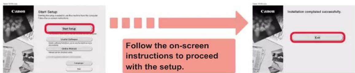 CANON PIXMA G4410 - Click Start Setup. - 1