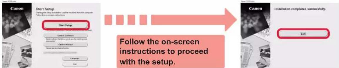 CANON PIXMA G2510 - Click Start Setup. - 1