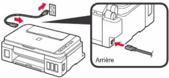CANON PIXMA G2510 - Mise sous tension de l'imprimante - 3