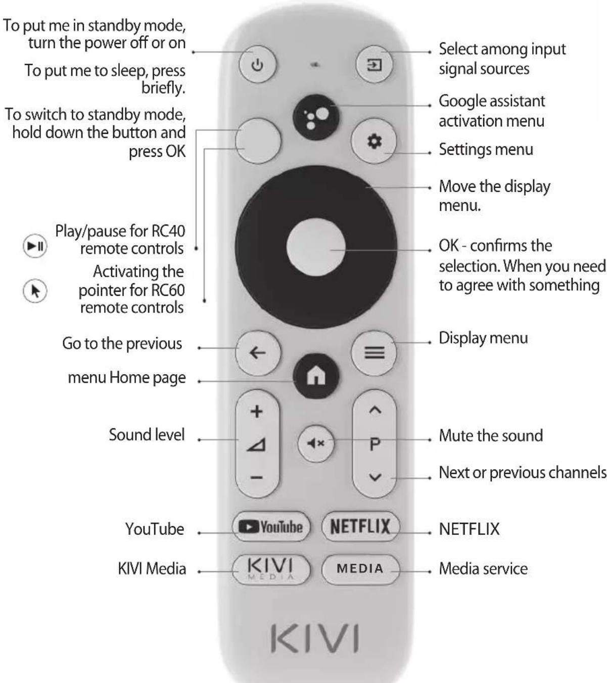 Kivi 55U750NW - REMOTE CONTROL (RC40) / POINTER (RC60) - 1