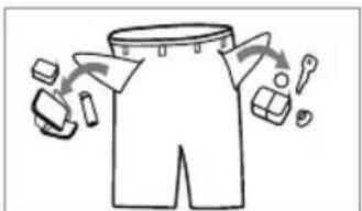 Diagram illustrating clothing turnover with labeled parts and directional arrows indicating movement