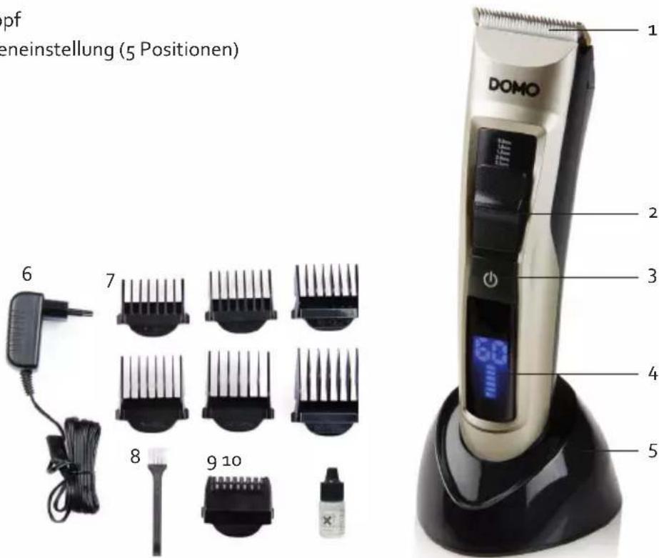 dpf eneinstellung (5 Positionen) 1 DOMO 2 3 4 5 6 7 8 9 10
