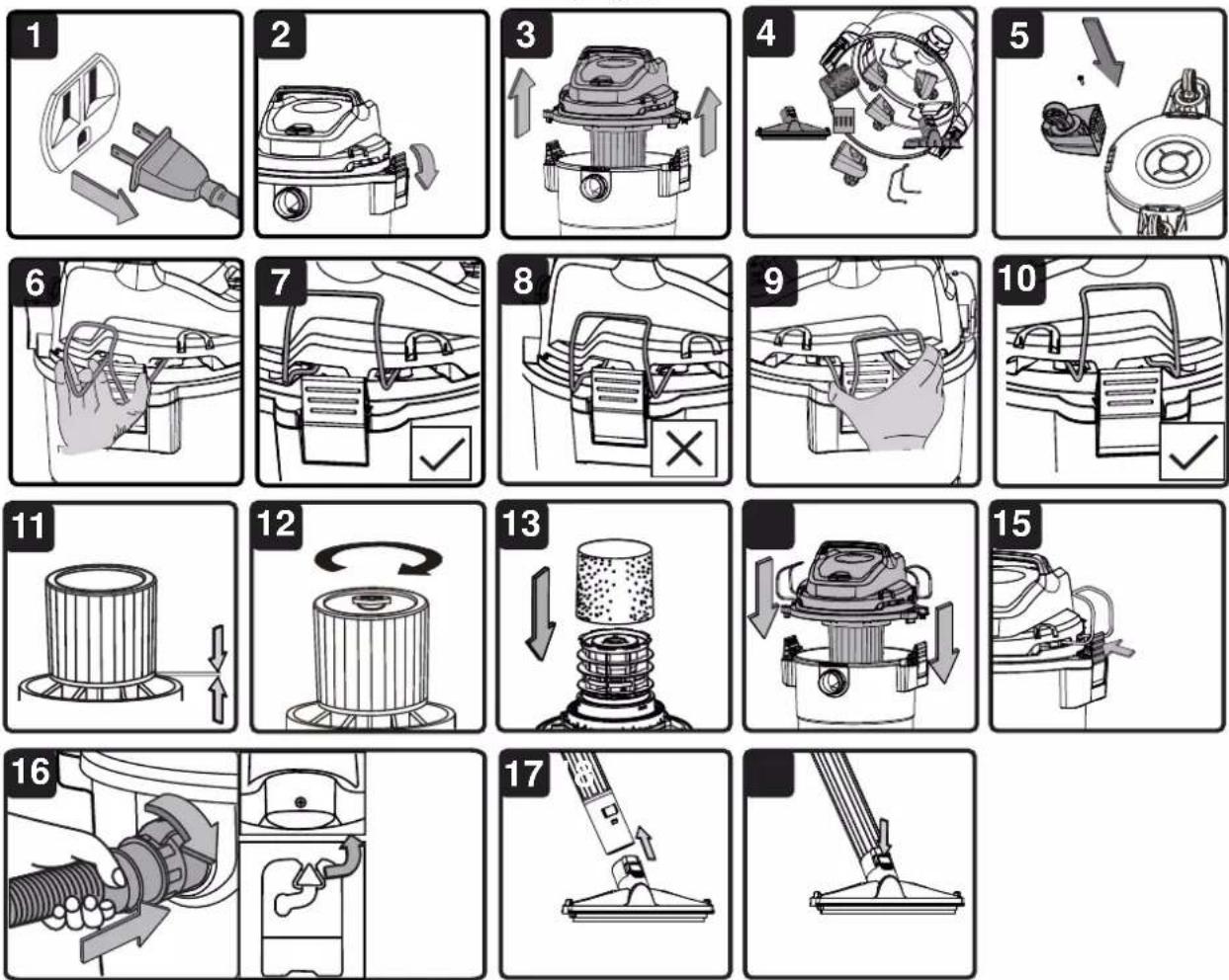 Vacmaster Professional VJF608PF 0202 - INSTRUCCIONES GENERALES DE ENSAMBLAJE - 1