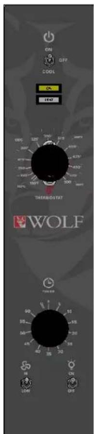 ON OFF COOL ON 1447 100°C 200°C 300°C 400°C 500°C 600°C 700°C 800°C 900°C 1000°C THERBOTAT WOLF 90 10 15 20 25 30 35 40 45 50 55 60 65 70 75 80 85 90 LOW ON OFF