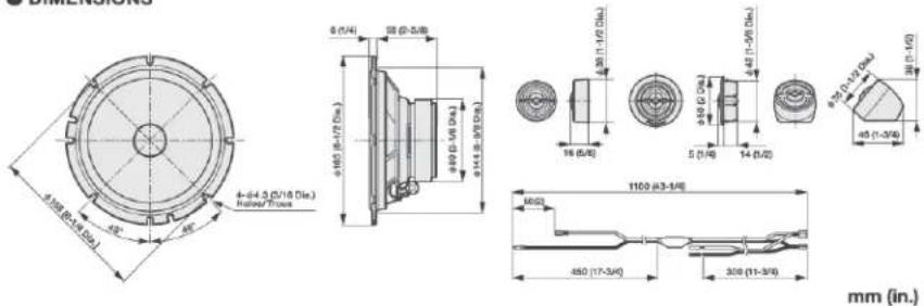 PIONEER TS-A653CH - DIMENSIONS - 1
