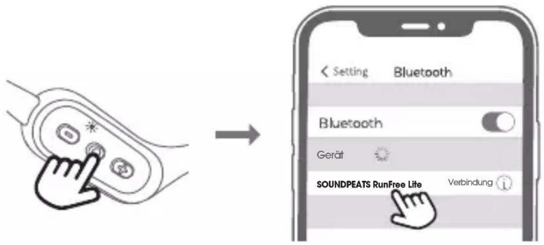 < Setting Bluetooth Bluetooth Gerät SOUNDPEATS RunFree Lite Verbindung