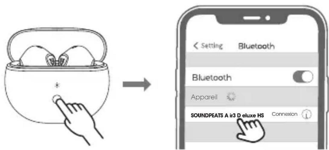 < Setting Bluetooth Bluetooth Appareil SOUNDPEATS A ir3 D eluxe HS Connexion