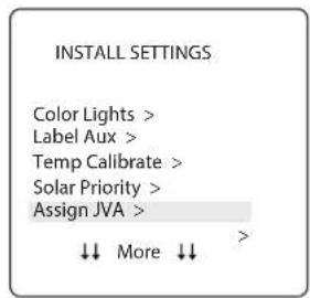 POLARIS PAC PAGAUT - INSTALL SETTINGS>ASSIGN JVA - 1