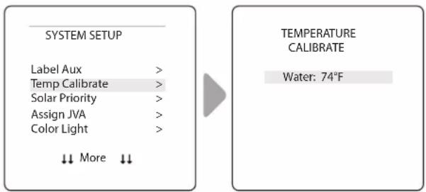 POLARIS PAC PAGAUT - INSTALL SETTINGS>TEMP CALIBRATE - 1